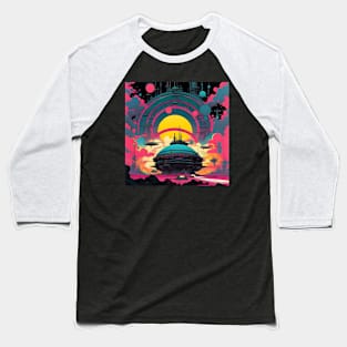 Vintage Atompunk aesthetic art Baseball T-Shirt